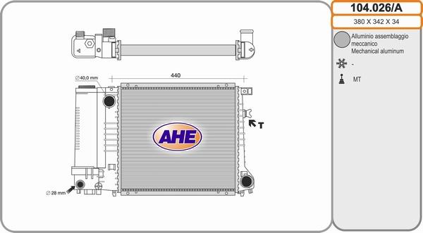 AHE 104.026/A - Radiatore, Raffreddamento motore autozon.pro