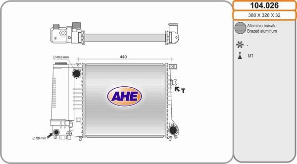 AHE 104.026 - Radiatore, Raffreddamento motore autozon.pro