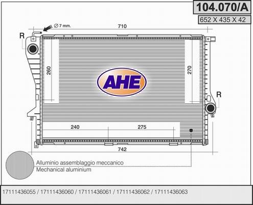 AHE 104.070/A - Radiatore, Raffreddamento motore autozon.pro