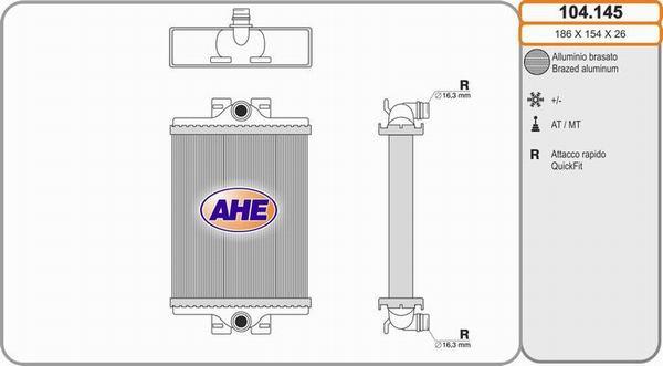 AHE 104.145 - Radiatore, Raffreddamento motore autozon.pro