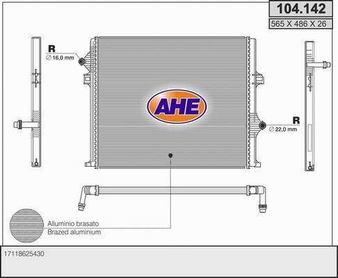 AHE 104.142 - Radiatore, Raffreddamento motore autozon.pro