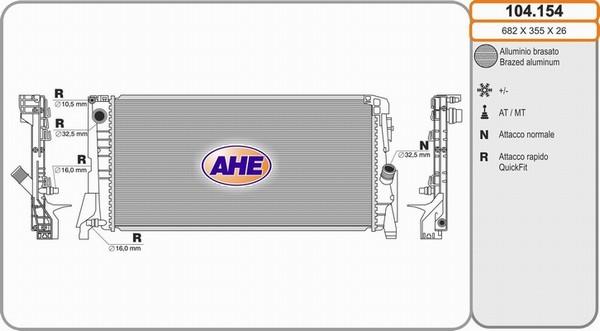 AHE 104.154 - Radiatore, Raffreddamento motore autozon.pro