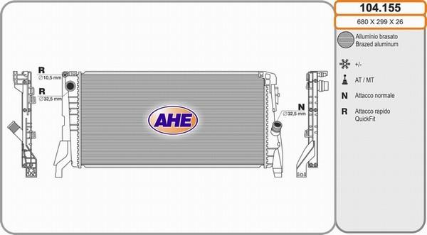 AHE 104.155 - Radiatore, Raffreddamento motore autozon.pro