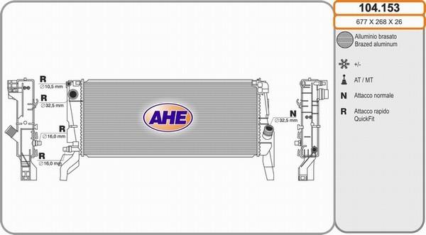 AHE 104.153 - Radiatore, Raffreddamento motore autozon.pro