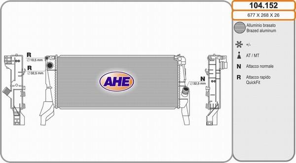 AHE 104.152 - Radiatore, Raffreddamento motore autozon.pro