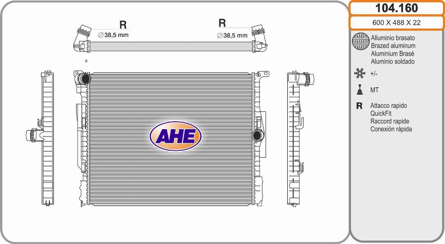 AHE 104.160 - Radiatore, Raffreddamento motore autozon.pro