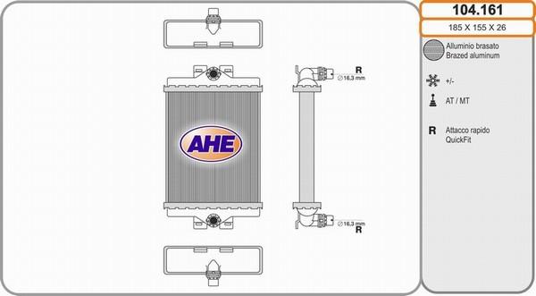 AHE 104.161 - Radiatore, Raffreddamento motore autozon.pro