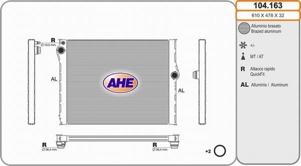 AHE 104.163 - Radiatore, Raffreddamento motore autozon.pro