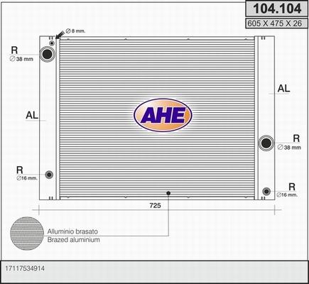 AHE 104.104 - Radiatore, Raffreddamento motore autozon.pro