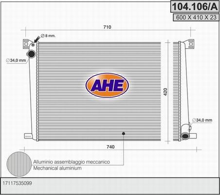 AHE 104.106/A - Radiatore, Raffreddamento motore autozon.pro