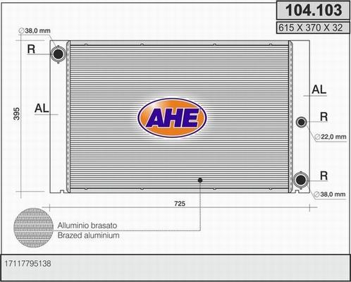 AHE 104.103 - Radiatore, Raffreddamento motore autozon.pro