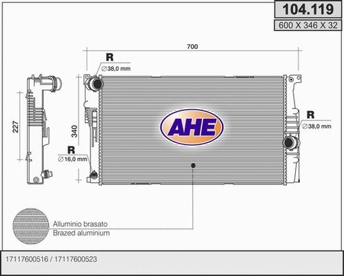 AHE 104.119 - Radiatore, Raffreddamento motore autozon.pro