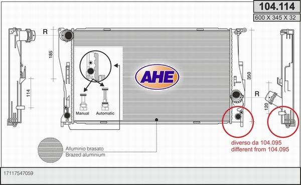 AHE 104.114 - Radiatore, Raffreddamento motore autozon.pro