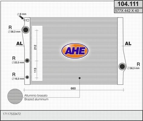 AHE 104.111 - Radiatore, Raffreddamento motore autozon.pro