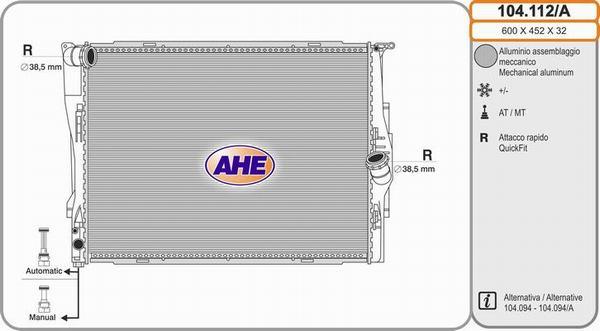 AHE 104.112/A - Radiatore, Raffreddamento motore autozon.pro