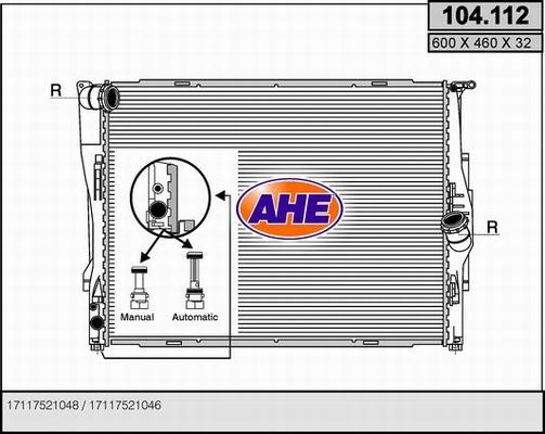 AHE 104.112 - Radiatore, Raffreddamento motore autozon.pro