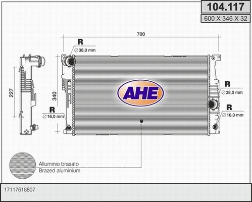 AHE 104.117 - Radiatore, Raffreddamento motore autozon.pro