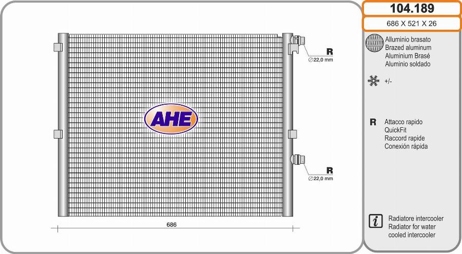 AHE 104.189 - Radiatore, Raffreddamento motore autozon.pro