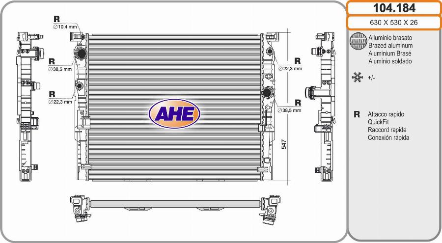 AHE 104.184 - Radiatore, Raffreddamento motore autozon.pro