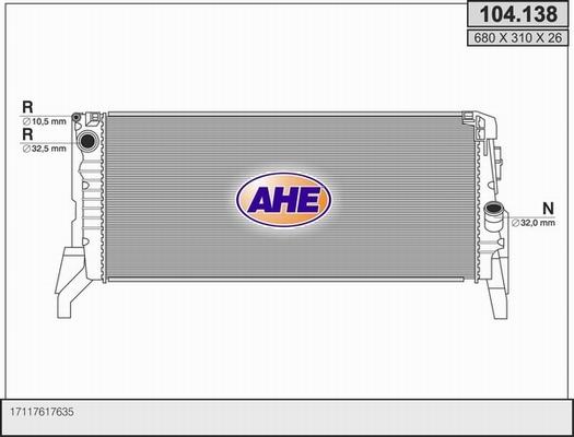 AHE 104.138 - Radiatore, Raffreddamento motore autozon.pro