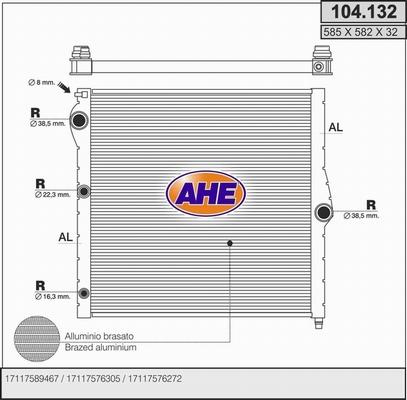 AHE 104.132 - Radiatore, Raffreddamento motore autozon.pro