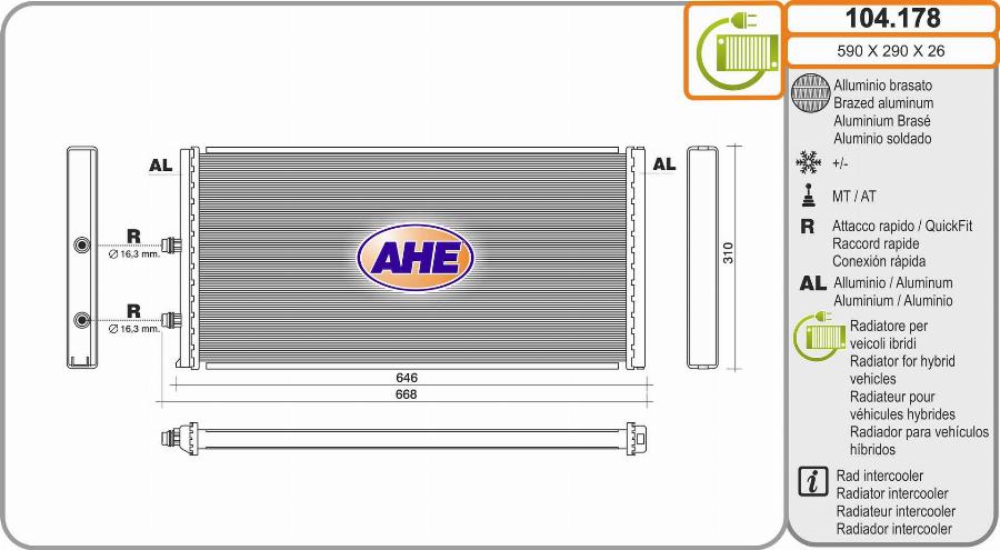 AHE 104.178 - Radiatore, Raffreddamento motore autozon.pro