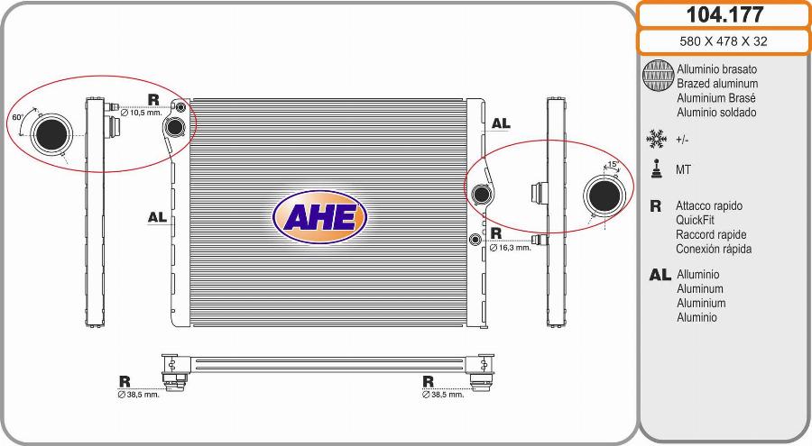 AHE 104.177 - Radiatore, Raffreddamento motore autozon.pro