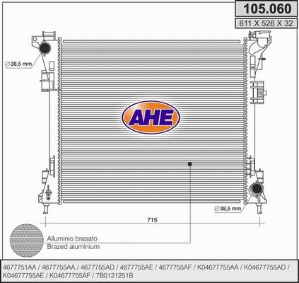 AHE 105.060 - Radiatore, Raffreddamento motore autozon.pro