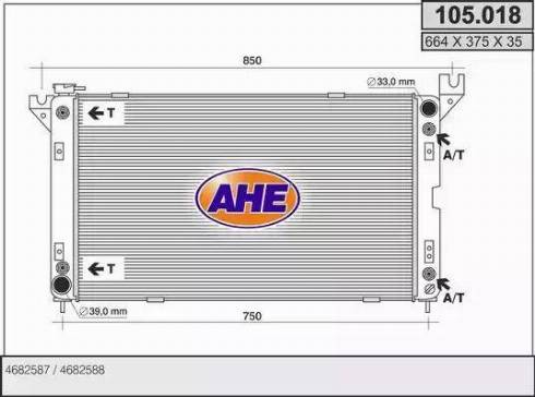 AHE 105018 - Radiatore, Raffreddamento motore autozon.pro