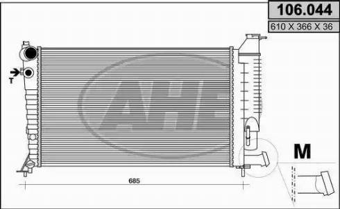 AHE 106.044 - Radiatore, Raffreddamento motore autozon.pro