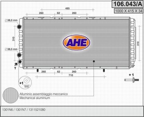 AHE 106.043/A - Radiatore, Raffreddamento motore autozon.pro