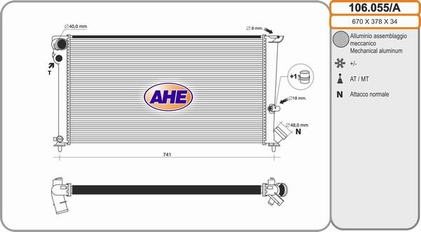 AHE 106.055/A - Radiatore, Raffreddamento motore autozon.pro