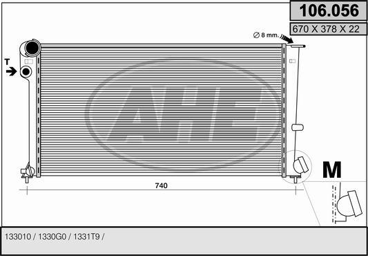 AHE 106.056 - Radiatore, Raffreddamento motore autozon.pro