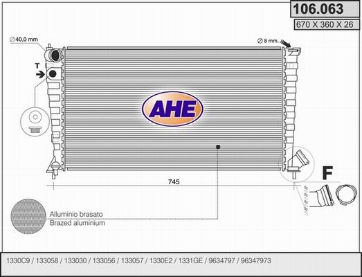 AHE 106.063 - Radiatore, Raffreddamento motore autozon.pro