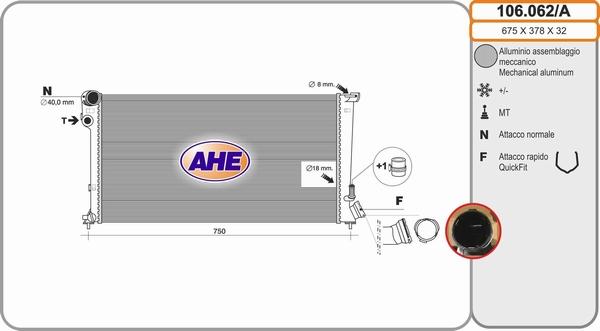 AHE 106.062/A - Radiatore, Raffreddamento motore autozon.pro