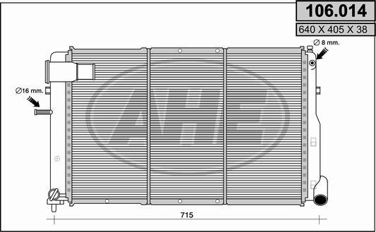 AHE 106014 - Radiatore, Raffreddamento motore autozon.pro