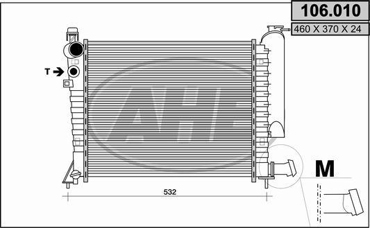 AHE 106.010 - Radiatore, Raffreddamento motore autozon.pro