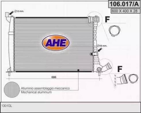 AHE 106.017/A - Radiatore, Raffreddamento motore autozon.pro