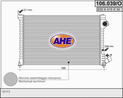 AHE 106.039/O - Radiatore, Raffreddamento motore autozon.pro