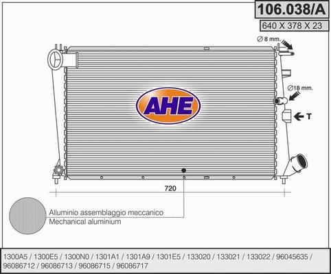 AHE 106.038/A - Radiatore, Raffreddamento motore autozon.pro