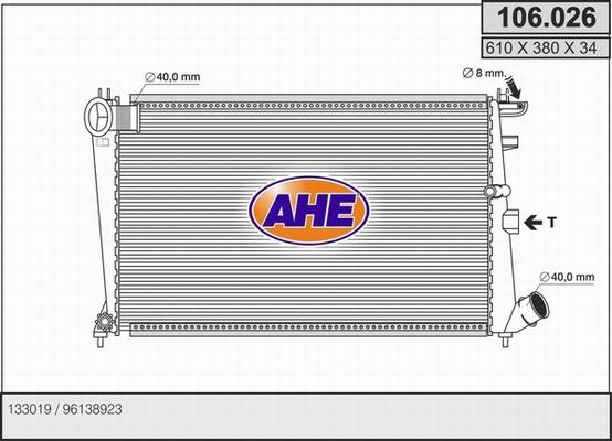 AHE 106.026 - Radiatore, Raffreddamento motore autozon.pro