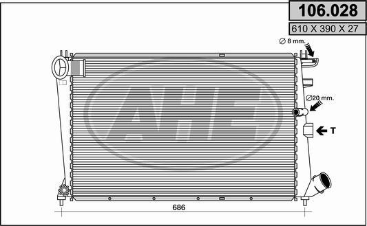 AHE 106.028 - Radiatore, Raffreddamento motore autozon.pro