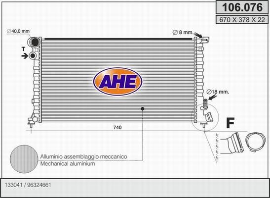 AHE 106.076 - Radiatore, Raffreddamento motore autozon.pro