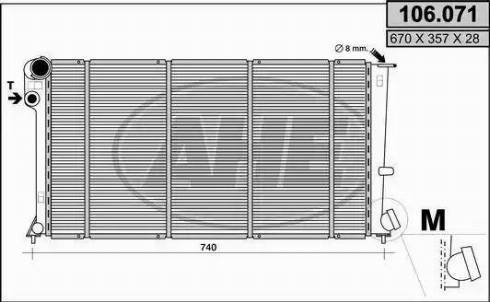 AHE 106.071 - Radiatore, Raffreddamento motore autozon.pro