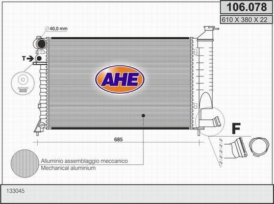 AHE 106.078 - Radiatore, Raffreddamento motore autozon.pro