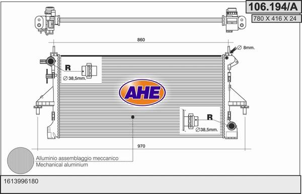 AHE 106.194/A - Radiatore, Raffreddamento motore autozon.pro