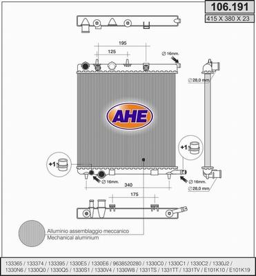 AHE 106.191 - Radiatore, Raffreddamento motore autozon.pro