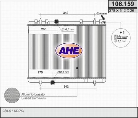 AHE 106.159 - Radiatore, Raffreddamento motore autozon.pro