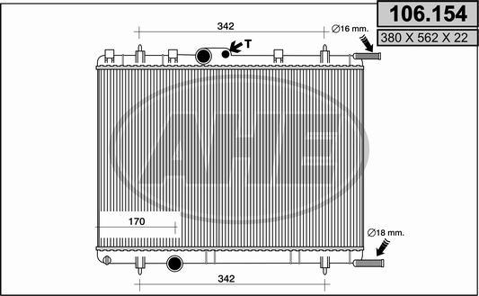 AHE 106.154 - Radiatore, Raffreddamento motore autozon.pro