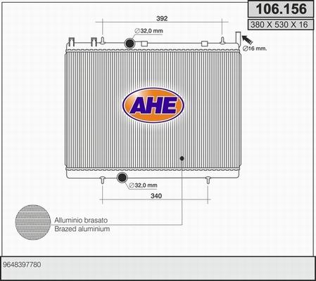 AHE 106.156 - Radiatore, Raffreddamento motore autozon.pro